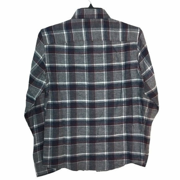 Men's Apt. 9 Small 34 - 36 Flannel Shirt Plaid Gray Blue Long Sleeve Stretch NWT - Picture 2 of 12
